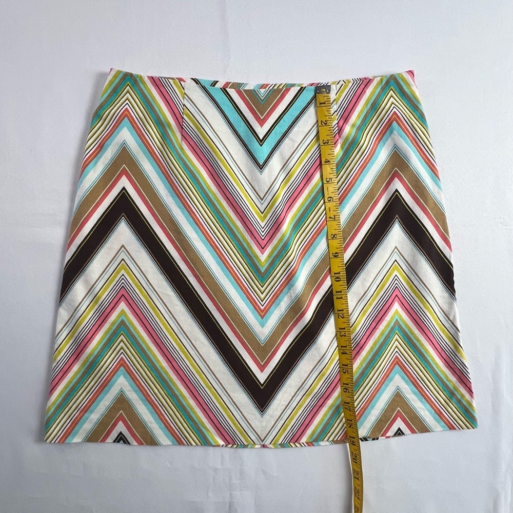 Trina Turk Colorful Stripe Linen Cotton Spandex Summer Vacation Pencil Skirt - Picture 7 of 11